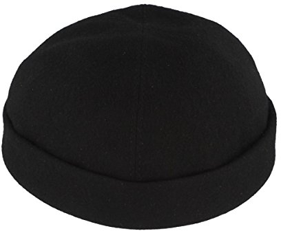 Bullani Docker-Cap Docker-Mütze Seemannsmütze aus 100% Wolle Schwarz - Gr- 61
