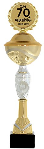 pokalspezialist Pokal 70 Jahre Geschenk zum Geburtstag 38 cm hoch