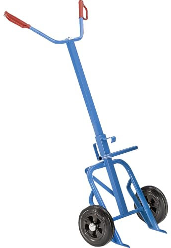 eurokraft | Fasskarre für Stahlfässer | Tragfähigkeit 400 kg | mit Vollgummireifen