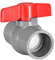 sourcing map PVC Kugelhahn Wasserversorgungsrohr 1-1/4 Innenlochdurchmesser Rot Grau
