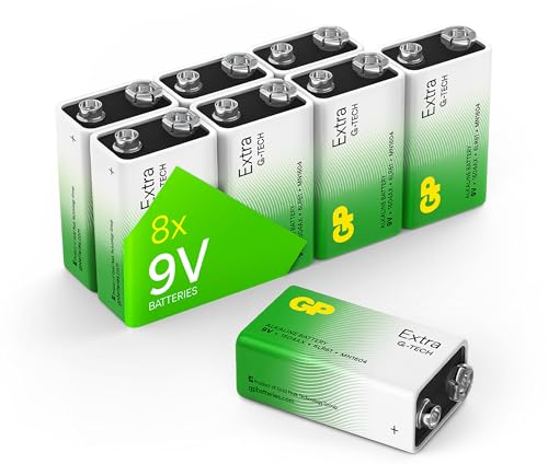 9V - Set da 8 Batterie | GP Extra | Pile Alcaline 9 Volt/Transistor - Lunga Durata
