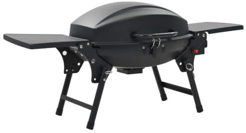 vidaXL Barbacoa Portátil Gas 1 Zona Cocción Negra Cocina Camping Picnic Jardín