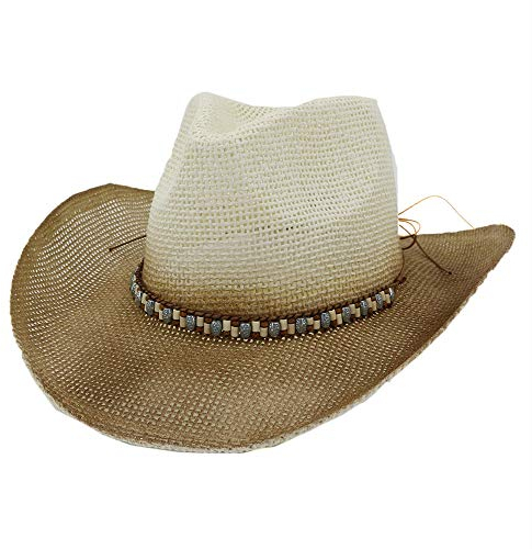 Élégant, large Brim, Grande taille Chapeaux de cowboy nouvelle peinture en aérosol chapeau de paille hommes femmes en plein air plage chapeau de soleil crème solaire visière couleur tressé corde chape