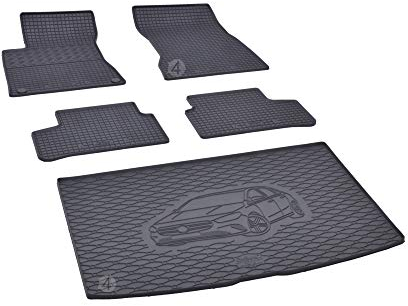 Kofferraumwanne und Gummifußmatten passgenau geeignet für Mercedes B-Klasse W247 ab 2019 Farbe Schwarz + Gurtschoner