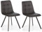 VS Venta-stock Set de 2 chaises Salle à Manger Mila Tapissées Grises Foncées, certifiées par la SGS, 58 cm (Largeur) x 45 cm (Profondeur) x 90 cm (Hauteur)