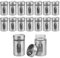 Lawei 16er-set Gewürzgläser-Set Silber 90ml Edelstahl Vorratsgläser Gewürzdosen mit Sichtfenster, Gewürz-Organizer 304 Edelstahl Gewürzstreuer Gewürzbehälter für Salz Pfeffer Gewürze