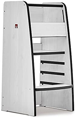 Bianconiglio Kids für Kinder, Trusty Learning Tower, Holz, geöltes Kiefernholz, weiß