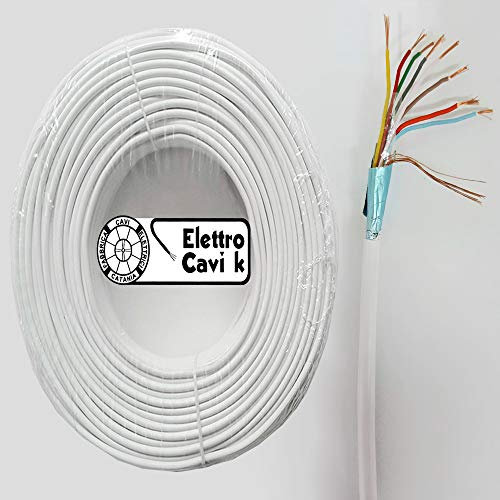 ® ELETTRO CAVI K - CAVO ALLARME SCHERMATO 8x0,22 MM² ANTIFURTO VIDEOSORVEGLIANZA TELECAMERE 8 POLI 8x0.22 MULTIPOLARE PROFESSIONALE IN RAME 10 METRI