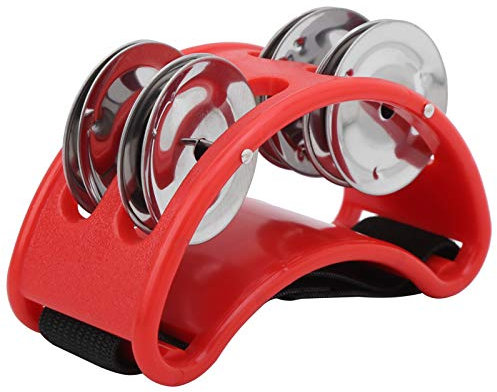 Tambourin à pied avec double rangée pour accessoire Cajon Box Drum(rouge) accessoires de jeu