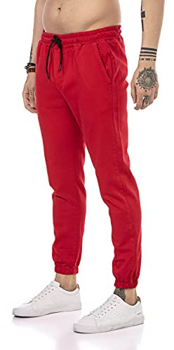 Redbridge Hose für Herren Freizeit-Hose Jogger Pants Chino Rot M