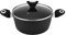 Venga! Casserole de 24 cm avec couvercle, capacité de 4,1 L, revêtement antiadhésif, va au lave-vaisselle, fond à turbo-induction, poignées ergonomiques au toucher doux, noir/argent, VG POT 3001