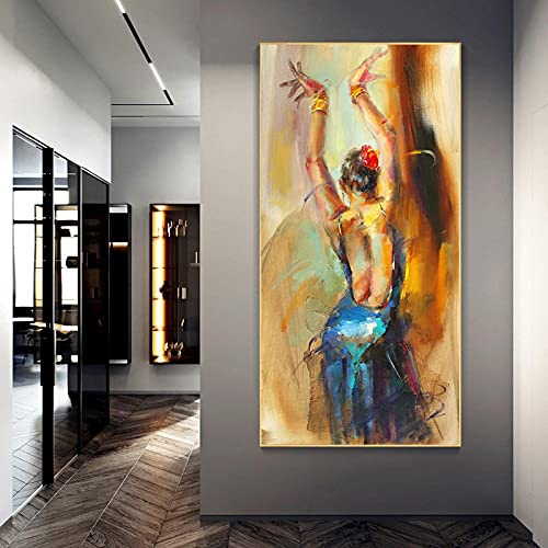 SXKJ Druck auf Leinwand, moderne Leinwandmalerei, abstrakte sexy Rückseite der Tänzerin, Wandkunst, Bilder, Druck für Wohnzimmer, Dekoration, Malerei, 80 x 160 cm, rahmenlos