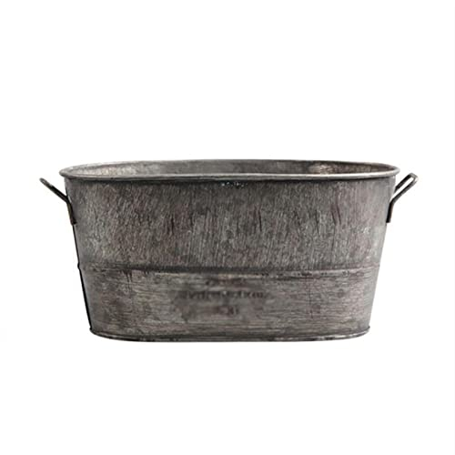 UNNS Pflanztöpfe Zink Metall Blumentopf Garten Pflanztopf Trog Blumentopf Behälter Home Party Outdoor Garten Dekoration Töpfe für Pflanzen (Farbe: Grau)