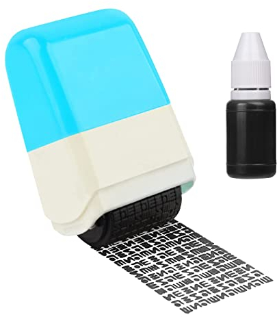 Sicherheit Stempel,Identitätsschutz Rollstempel,Rollstempel Datenschutz,Selbstfärbender Stempel mit Tinte Datenschutzstempel für Privatsphären Vertraulichkeit Persönliche Daten Blackout Anti-Diebstahl