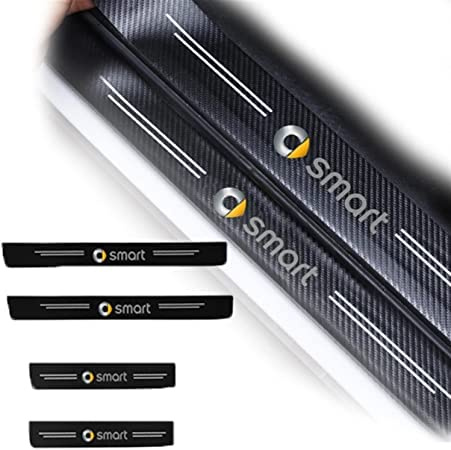 buhb 4 Stück Auto Kohlefaser Einstiegsleisten für Smart Fortwo Forfour 453 451 450, Auto Scuff Plate Türschwelle Sill Aufkleber Automobile Trittbleche Abdeckung Schwelle Schutz