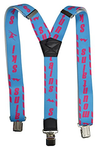 Olata Hosenträger für Skihosen | x- und y-förmige Hosenträger (Blau/Rosa) – 4 cm. Erwachsene. Y-Form