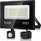 Projecteur Exterieur Detecteur de Mouvement 50W, 72 LEDs Spot LED Avec Détecteur IP67 Etanche, 5000LM 7000K Blanc Froid Eclairage , Lampe Exterieur pour Terrasse Garage