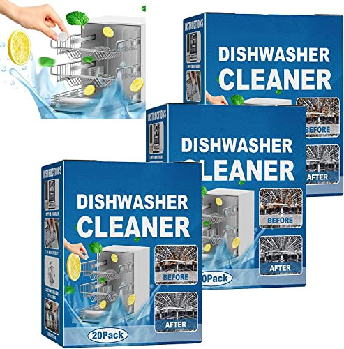 Dishwasher Tablets,Dishwasher Cleaner Tablets Removes Limescale Build Up,Dishwasher Cleaner and Deodorizer,Dishwasher Cleaner Tablets for Kitchen Tableware Care (3box)