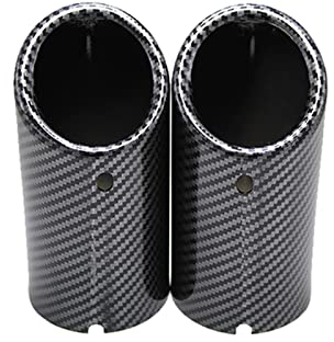 Auspuffblende 76mm Auto Auspuff Endrohr Abdeckung Für Vw Für Passat B7 Für Cc Für Tiguan 1.8t 2.0t 2011 2012 2013 2014 2015 2 Stücke (Color : 2pcs Carbon Black no Logo)