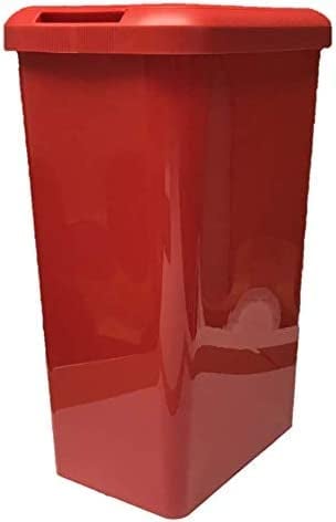Easy Shopping 45 Litre 45L TOUCH & LIFT Kitchen Bin Rectangle Kitchen Office Bin 45L Capacity Touch Release Mechanism Durable Plastic Swing Waste Rubbish Recycle Rectangle Bin (Red)