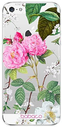 Babaco ERT Group Handyhülle für iPhone 5/5S/SE Original und offiziell Lizenziertes Muster Flowers 037 optimal an die Form des Handy angepasst, teilweise transparent