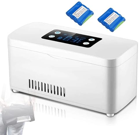 LMYYDES Mini Nevera de Medicamentos y Enfriador de Insulina para Automóviles, Viajes, Hogar - Estuche de Refrigeración Portátil para Medicamentos,2#Battery
