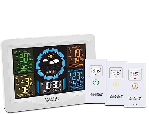 La Crosse Technology - WS6304 Station météo colorée 3 capteurs - Blanc