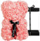 DuHouse Rose Bear Rose Teddy Bear Flower Gift Black Box per San Valentino Anniversario Festa della Mamma Natale, Compleanni Bridal Showers Completamente realizzato a mano 25,4 cm Flower Bear(Pesca)