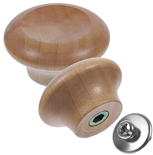 CIYODO 2pcs Wood Pot Lid Handles High Temperature Resistant Replacement Knobs for Kitchen Cookware Easy to Install Compact Design for Woks Soup Pots and More