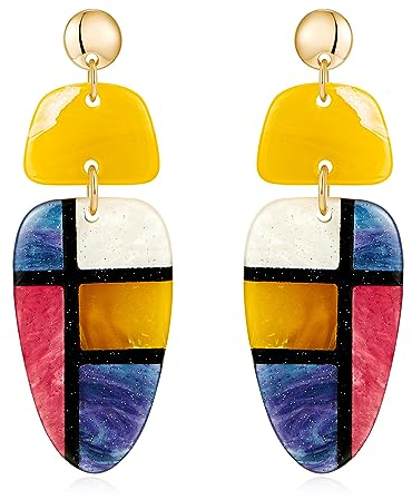 LILIE&WHITE Acryl Ohrringe für Damen, Moderner Geometrischer Design