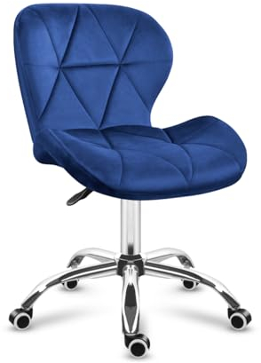 MARK ADLER Future 3.0 Bürostuhl Ergonomisch ohne Armlehne | Drehstuhl mit Rollen & Breiter Sitzfläche | Bequemer Schreibtischstuhl fürs Homeoffice & Schminktisch |Navy Blau
