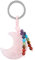 KYEYGWO Crystal Moon Keychain for Women, 7 Chakra Beads Tassel Keyring Decor, Handmade Lucky Lanyard Pendant Keychain, Rose Quartz