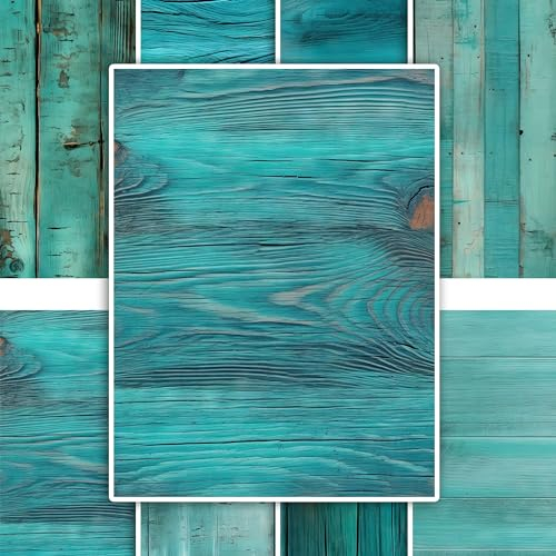 GRAZDesign Fliesenaufkleber Bad & Küche, türkis Holzmotiv, Klebefliesen selbstklebend - 15x20cm - 12 Stück