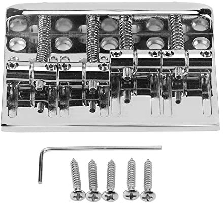 Yosoo Health Gear Chevalet de Basse à 4 Cordes, Haute Masse avec Selles en Laiton Vintage, Cordier de Remplacement pour Jazz Electric, Assemblage usiné CNC, Support de Réglage Latéral, Selle avec