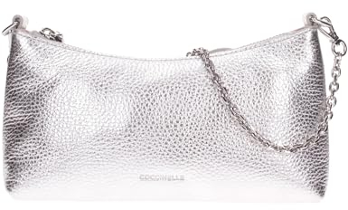 Coccinelle Aura Mini Bag Grained Leather Silver