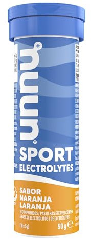 Nuun Sport Naranja Comprimidos Efervescentes con Electrólitos y Vitamina C, Contribuye a una Óptima Hidratación y Funcionamiento del Sistema Inmune, 1 Tubo con 10 Tabletas Efervescentes