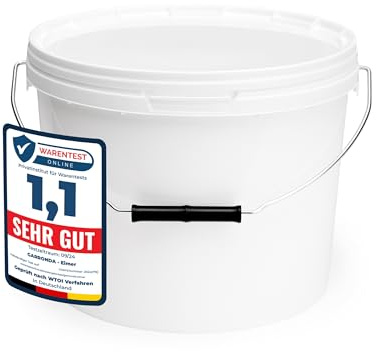 Garronda 10L 100 Stück Eimer mit Deckel Weiß Aufbewahrungsbehälter GD-0071 | Mit Bügelgriff, strapazierfähig, leicht zu reinigen und lichtundurchlässig, schützt vor Austrocknung und Insektenzugang