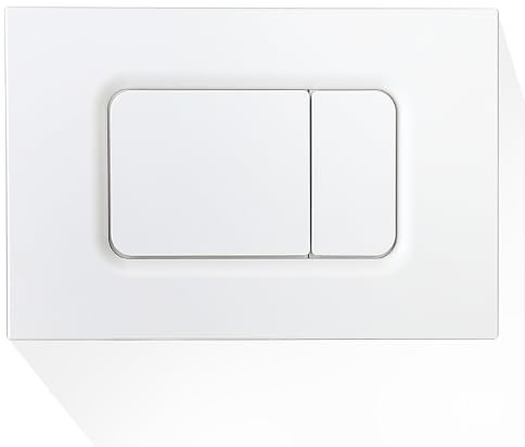 Dual Flush Actuator Plate for Wall Hung Toilet ，Compatible withTOTO MB170P#WH,Durable Plastic Water Tank Cover with Two Flush Modes,Space-Saving and Easy to Install