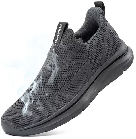 Sosenfer Zapatos de los Hombres Slip On Zapatillas de Deporte Fitness Entrenadores Transpirable sin Cordones Zapatos para Caminar Libre de la Mano de Ocio Slip-On Zapatos para el gimnasio-SHENHUI-44