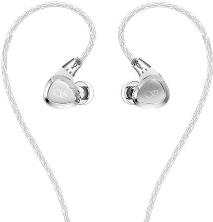 SHANLING SONO Dual Driver Dynamic + 1 BA In-Ear Monitors, Hi-Fi Wired IEM, Triple Dynamic Hybrid Lossless Earbuds, 16Ω 103dB 16Hz-20kHz In-Ear Earphones with 2 Pin 0.78mm Earphone Plug (Silver, 3.5mm)