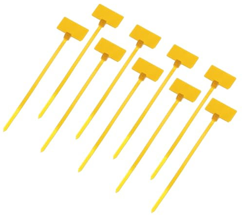 QUARKZMAN 250pcs Bridas de Cables de Nylon, Nylon Bridas de Cable con Etiquetas Abrazaderas Plástico para Cableado Soporte de Base de Atar para Gestión de Cables, 2.5mm x 10cm(A*L), Amarillo