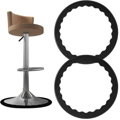 Lot de 2 anneaux de protection de pieds de tabouret de bar pour base ronde de 36,8 cm à 41,9 cm, en silicone antidérapant pour sol en bois