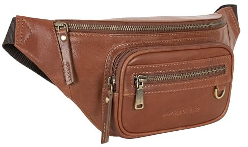 Marc Peter® Varadero Leder Bauchtasche Vintage Braun | Gürteltasche Leder Bauchtasche mit Wechselgurt | Crossbody Leder Bag | Hüfttasche Leder | Hip Bag | Leder Gürteltasche | Crossbag