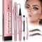 3D Magischer Augenbrauenstift,Aaugenbrauenstift Wasserfest,2-in-1Eyebrow Pencil mit 4 Gabelspitze Applikator,Augenbrauenstift Kann Leicht Natürliche Augenbrauen Brauen(Dark Brown-A)