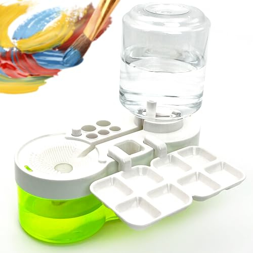 2025 Pinselreiniger und Make-up-Pinselreiniger mit Pinsel-Spülbecher, All-in-1 Farbwasserspender, praktische Malstation, perfekt für Aquarell, Öl, Acryl, Gouache und Farben auf Wasserbasis
