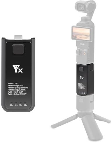 Poignée de batterie pour DJI Osmo Pocket 3, chargeur de caméra d'action plus longue, accessoire de prise en main, batterie de poche 3 légère avec trou de vis pour trépied