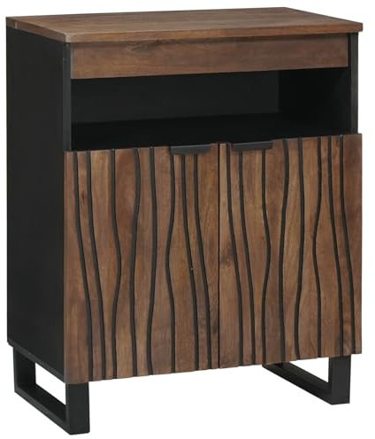 vidaXL Sideboard Walnuss 60 x 33 x 75 cm massives Mangoholz