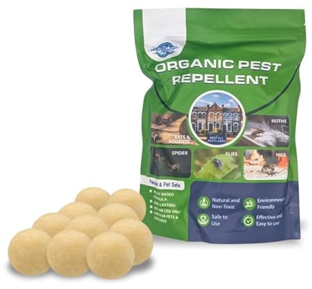 Super Strength Natural Pest Repellent Balls, Non-Toxic, Organic Rat & Mice, Insect Deterrent for Home, Kitchen, Garden, Safe & Humane Pest Control Solution (Pack of 10)