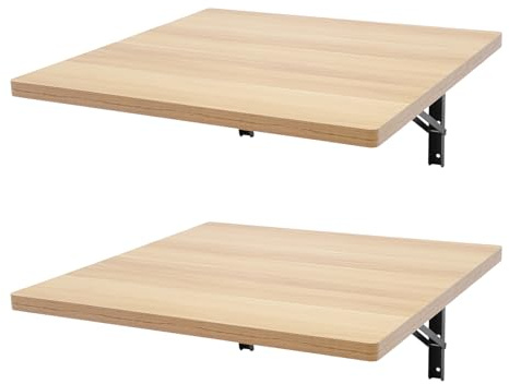KANBCNG Stabiler Wandklapptisch aus Massivholz 60x58x25 cm Klapptisch 2 Artikel Wandtisch Wandmontierter Tisch Faltbarer Küchentisch und Schwebender Schreibtisch Wand Regale Tragfähigkeit 226,8 kg
