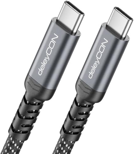 deleyCON 0,8m USB-C Kabel USB 4.0 40Gbps 240W DP Alt Mode | Ladekabel Datenkabel 8K@60Hz für Notebook, MacBook, Monitor, SSD, iPad, iPhone 17/16 Air Max Pro, Galaxy S26/S25